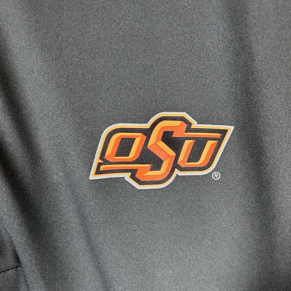Oklahoma State Cowboys Nike Dri-Fit Polo Gray Orange Mens Large Logo‎ OSU - Picture 5 of 13